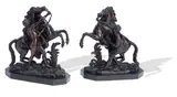 Guillaume Coustou the Elder, pair of early 20th century bronze Marly Horses, bronze