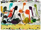 Tal R, Coming from Rocks No. 18, 2001, Mischtechnik auf mehreren collagierten Papieren