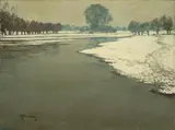 Niederrheinlandschaft bei Wittlaer by Max Clarenbach, Öl auf Leinwand, sold Jun 2012