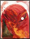 Jonathan Meese, KNICK IM KÖRPERBAU, 2007, Öl, Acryl und Materialcollage auf Leinwand, mit Künstlerleiste