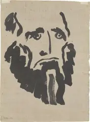 Prophet by Emil Nolde, 1912, Tuschpinsel auf Japanbütten, sold Nov 2025