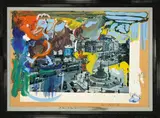 Dieter Roth, Yes, I do fear you, 1976, Öl über Offset auf Papier und auf Karton, vom Künstler auf Hartfaser aufgezogen