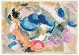 Gabriele Münter, Ohne Titel, 1953, Gouache auf leichtem Karton (Rückseite einer Postkarte)