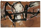 GE 8/1994 by Emil Schumacher, 1994, Öl auf braunem Papier, sold Jun 2009