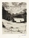 Lovis Corinth, Am Walchensee, 1920, Original-Halbleinenmappe mit 8 Kaltnadelarbeiten, jeweils auf Velin