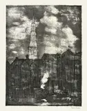 Emil Nolde, Hamburg, Katharinenkirche, 1910, Radierung auf Velin