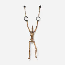 attribution Francois-Pierre Guillois, Victorian articulated acrobatic figure, c. 1880, wood, steel, brass, rope, fabric