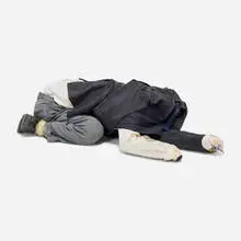 Mathilde ter Heijne, Untitled, c. 2006, found clothing, leather shoes, bubble wrap, tape, fabric