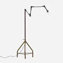 Industrial, Articulating floor lamp, steel