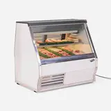 Fogel, Deli case, c. 1960, chrome-plated and enameled steel, glass, silicone