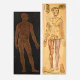 James T. White & Co., White's Physiological Manikin & Anatomical poster, c. 1886, chromolithographs, wood, metal
