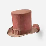 Antique, Red top hat trade sign, painted steel