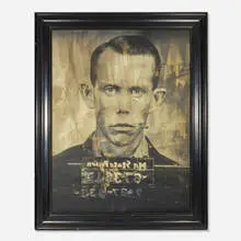 Blaine Halvorson, Untitled (Mug Shot), 2008, oil, emulsion, light box in artist's frame