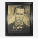Blaine Halvorson, Untitled (Mug Shot), 2008, oil, emulsion, light box in artist's frame
