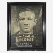 Blaine Halvorson, Untitled (Mug Shot), 2008, oil, emulsion, light box in artist's frame