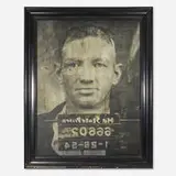 Blaine Halvorson, Untitled (Mug Shot), 2008, oil, emulsion, light box in artist's frame