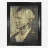 Blaine Halvorson, Untitled (Mug Shot), 2008, oil, emulsion, light box in artist's frame