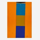 Lost O-R by Emerson Woelffer, 1979, acrylic and paper collage on canvas, sold Jul 2025