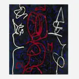 Black Poem by Emerson Woelffer, 1985, oil and acrylic on canvas with paper collage, sold Jul 2025