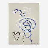 Untitled by Emerson Woelffer, 1989, oil stick on paper, sold Jul 2025