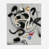 Untitled by Emerson Woelffer, 1988-89, oil and acrylic on canvas, sold Jul 2025