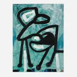 Untitled by Emerson Woelffer, 1994, oil and acrylic on canvas, sold Jul 2025