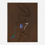 Untitled by Emerson Woelffer, 1986, oil and acrylic on canvas with paper collage, sold Jul 2025