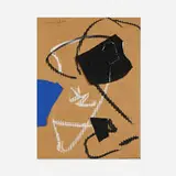 Untitled by Emerson Woelffer, paper collage and oil stick on cardboard, sold Jul 2025