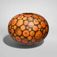 Philip Moulthrop, Large White Pine Mosaic Globe, 1991, white pine, resin