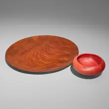 Rude Osolnik, Plate and bowl, Brazilian rosewood, pink ivory wood