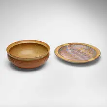 Val Cushing, Bowl and charger, glazed stoneware