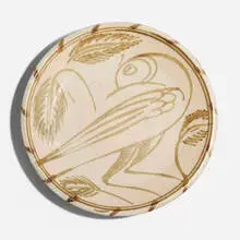 Michael Cardew, Plate with bird and foliage, c. 1969, glazed stoneware