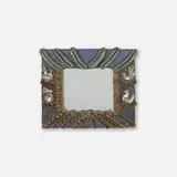 Isabelle Ferlay, Wall-hanging mirror, c. 1960, glazed earthenware, mirrored glass
