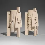 Louis Yves Bonnet, Table lamps, pair, c. 1960, glazed earthenware