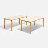 Alvar Aalto, Tables model 81B, pair, laminated birch, laminate