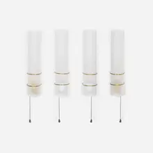Maria Lindeman, Sconces, set of four, c. 1955, frosted glass, brass