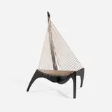 Jorgen Hovelskov, Harp chair, 1968, lacquered wood, flagline