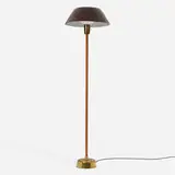 Lisa Johansson-Pape, Senator floor lamp, c. 1955, lacquered aluminum, brass, leather, acrylic