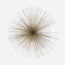 attribution C. Jeré, Sunburst wall sculpture, c. 1975, zinc-plated steel, brass-plated steel