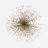 attribution C. Jeré, Sunburst wall sculpture, c. 1975, zinc-plated steel, brass-plated steel