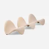 Tongue chairs model 577, set of three by Pierre Paulin, c. 1967, upholstery over tubular steel and foam, sold Mar 2026