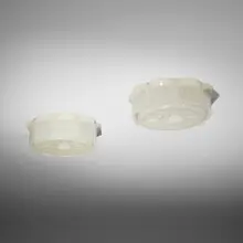 Valinte Oy, Ceiling lamps model 28101, pair, c. 1972, acrylic, brass