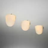 Paavo Tynell, Ceiling lamps, set of three, c. 1935, opal glass, lacquered steel