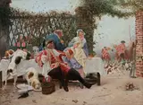 Charles Édouard Delort, The Hunt Breakfast, oil on panel