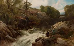 Frederick William Hulme, Salmon Fall, oil on canvas