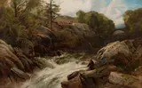 Frederick William Hulme, Salmon Fall, oil on canvas