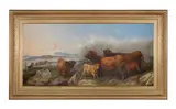 Ra Richard Ansdell, Gathering the herd, oil on canvas