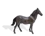 Arsa Phyllis Mary Bone, A bronze group of a Shetland pony and foal, raised on an ebonised plinth, the bronze base inscribed 'Phyllis M. Bone', and another bronze of a stallion, 34cm wide, 12cm deep, 22cm high (13in wide, 4 1/2in deep, 8 1/2in high)  (2)