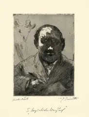Lovis Corinth, Selbstbildnis, 1920, Kaltnadel und Aquatinta auf Bütten