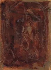 Ohne Titel by Imi Knoebel, 1990, Acryl und Ritzung auf Hartfaserplatte, im Künstlerrahmen, sold Nov 2009